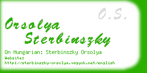 orsolya sterbinszky business card